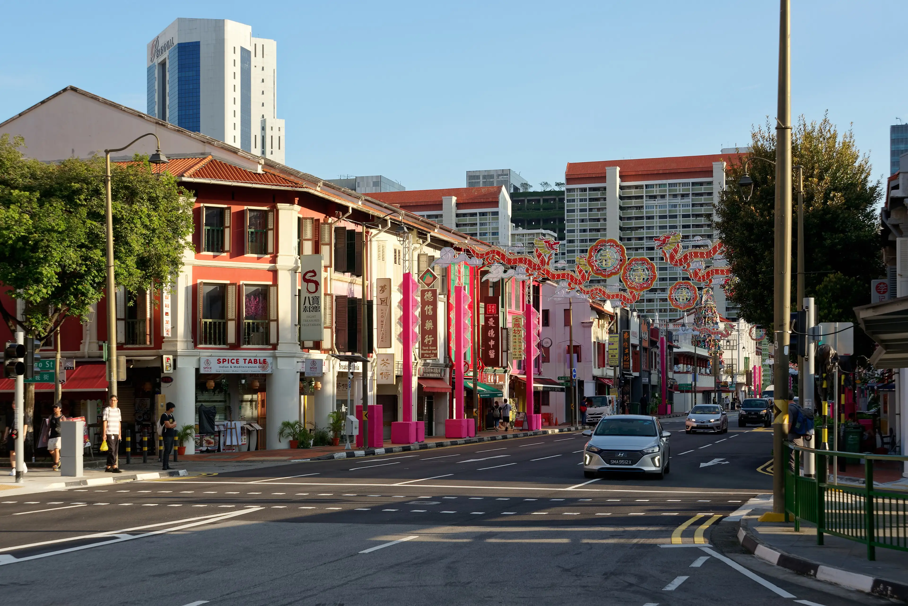 Shophouses along South Bridge Road in the morning.